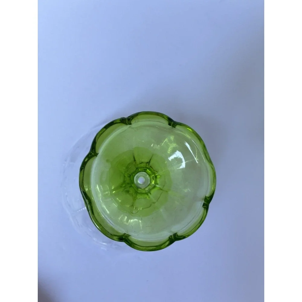Vintage Indiana Glass Crown Kings Crown Footed Dessert Bowls Set 4 Colored Stems